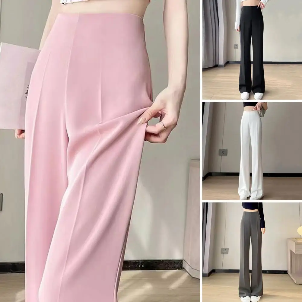 

High-waisted Suit Pants Elegant High Waist Wide Leg Suit Pants for Women Solid Color Flared Trousers for Workwear Wear Versatile