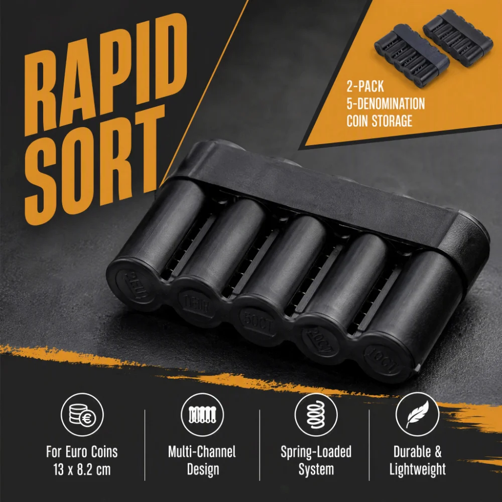 2pcs Plastic Coin Storage Box Black Compact Coin Collection Case Spring Assisted 13 x 8.2cm Coin Dispenser Box Coin Collectors