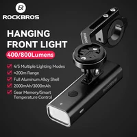 Luz colgante para bicicleta ROCKBROS, 400/1000LM, lámpara destacada para Ciclismo de Carretera MTB con soporte Ipx6, luz de carga tipo C para bicicleta