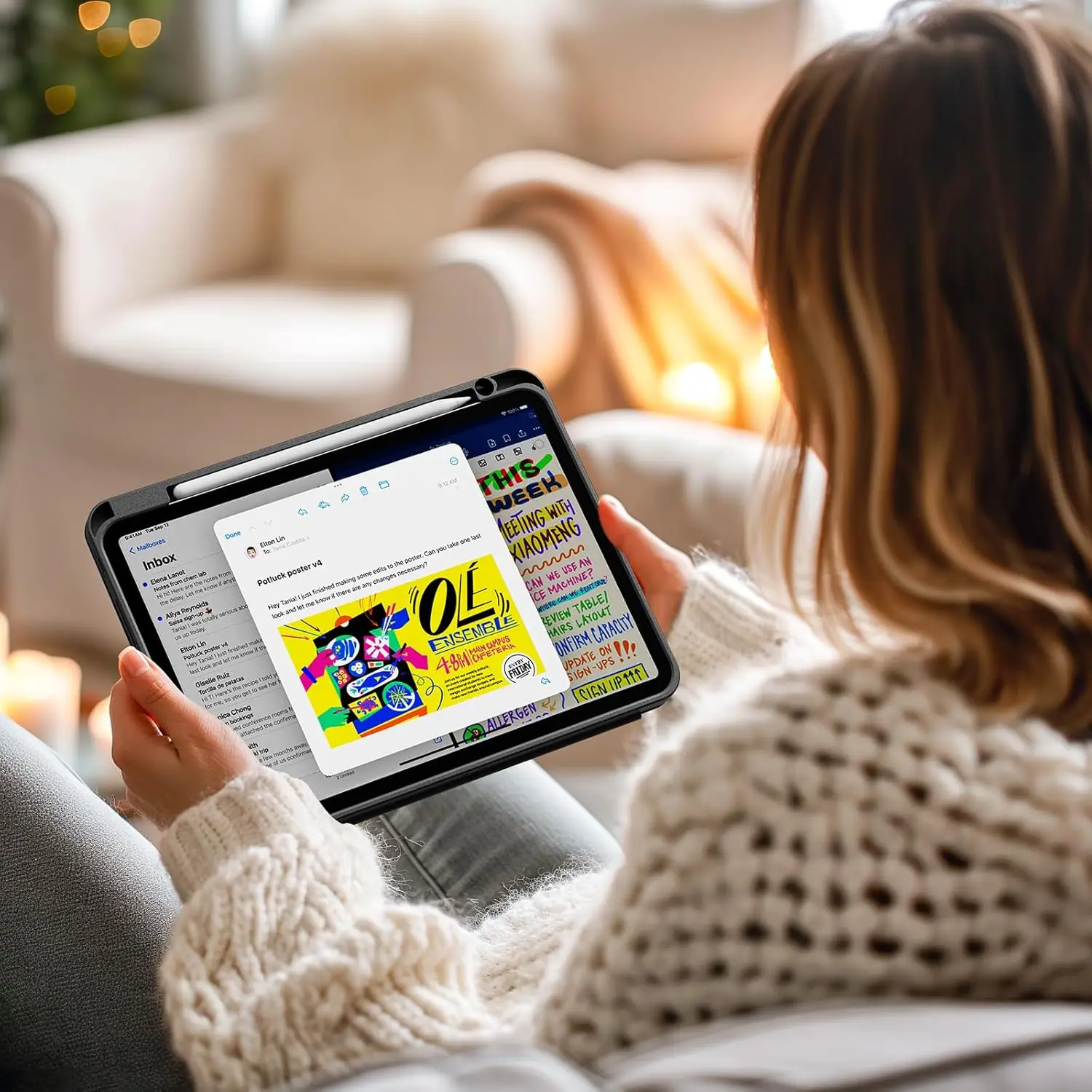 Für Apple iPad Air Pro 10.9 11 12.9 13 M2 M3 M4 2022 2025 2026 10. 11. Generation, Magnetische Flip Smart Hülle, Auto Aufwach-/Schlaffunktion – Detail 5