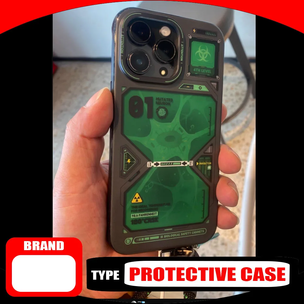 

Upturned Shell Sci-fi Mobile Phone Case Anti-drop IMD Double-layer Frosted Non-slip for IPhone 16 15 14 Pro Max Protective Case