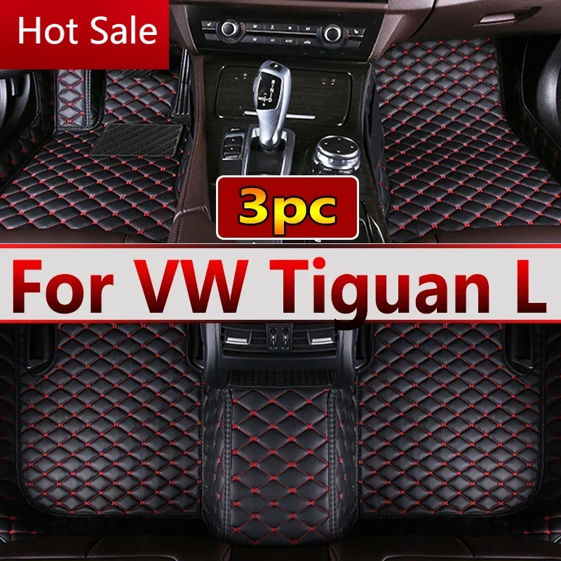 Автомобильные коврики для Volkswagen VW Tiguan L 2017-2022 20018 2019 2020 2021, пользовательские автомобильные подушечки для ног, автомобильный ковер, чехол для интерьера