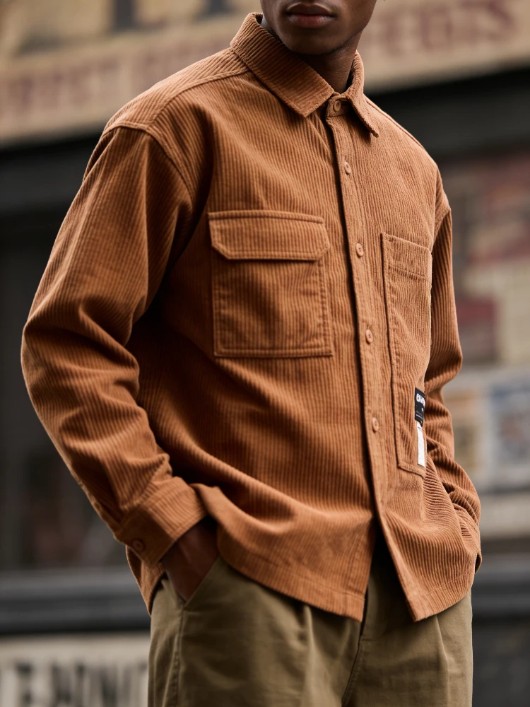 

Весенне-осенняя винтажная мужская рубашка-карго, свободная повседневная куртка для мужчин, уличная одежда, мужская одежда, Camisas Ropa Hombre