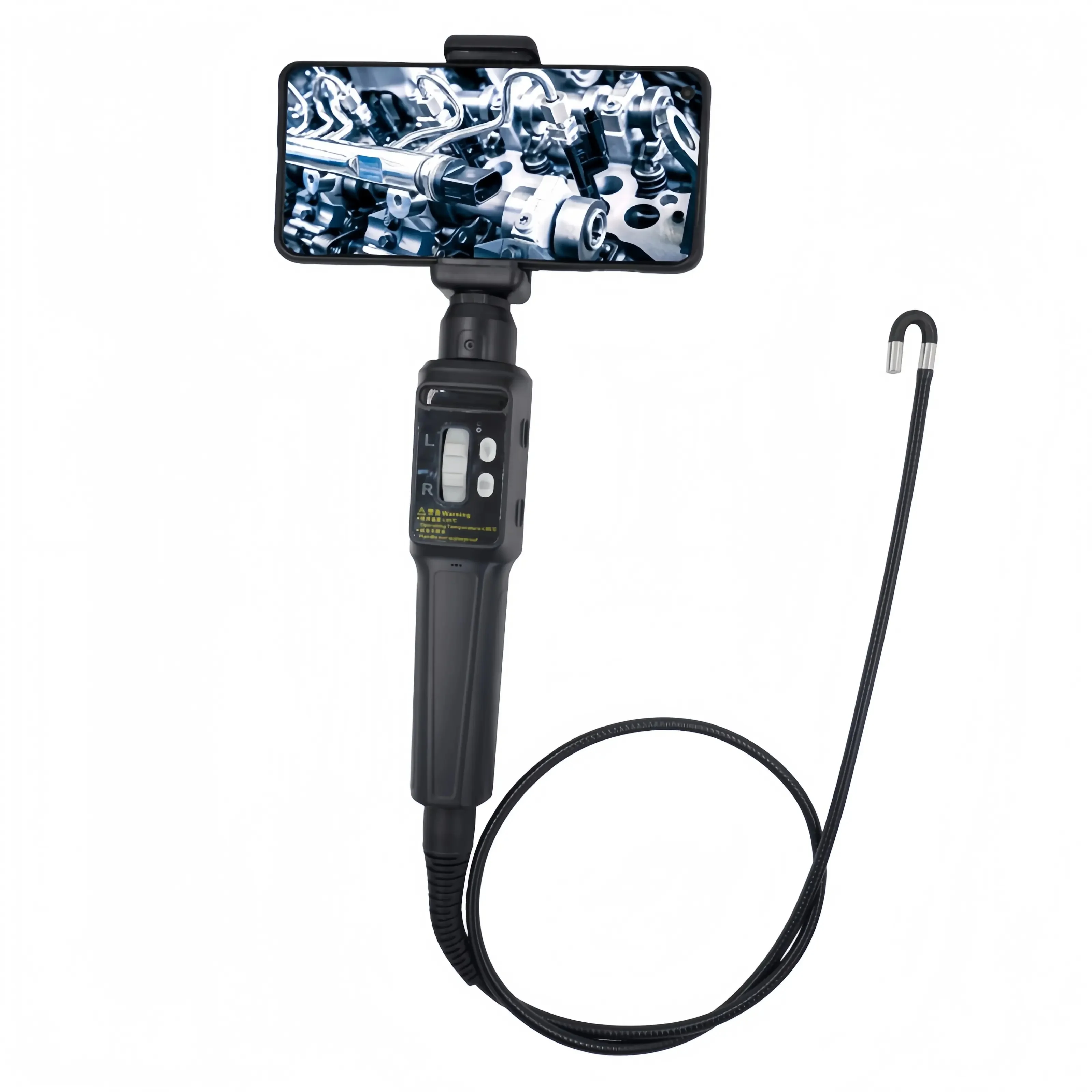 JC600 Articulating Borescope 6.2mm 210° Steering Endoscope with 8 LED Lights Articulation Cars Inspection Camera for Android/IOS