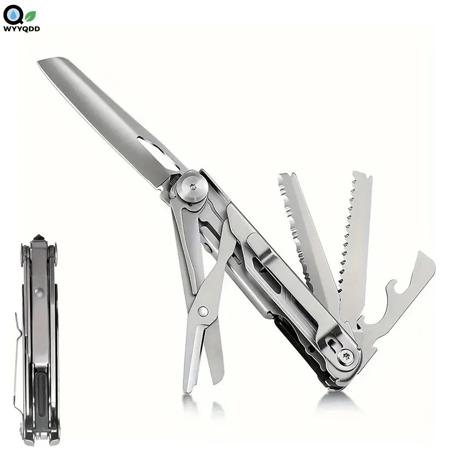 

1pc Stainless Steel Multi-Tool Pocket Knife - Lightweight,Foldable for Outdoor Adventures & Emergency Rescue