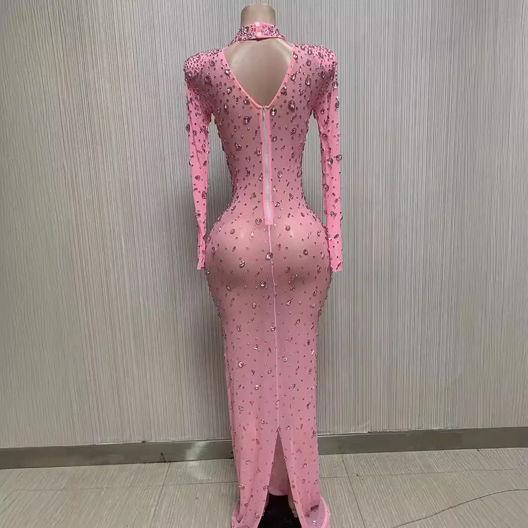 2025 Perspective Sparkling Diamond Crystal Evening Crystal Birthday Evening Dress Robe De Soiree Elegante Pour Femme Prom Dress