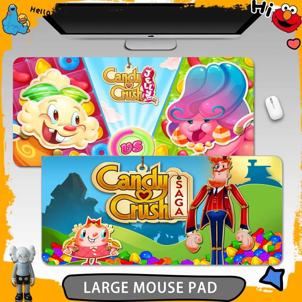 Candy Crush Saga Mouse Pads Gamer Keyboard Mat Pads Gaming Desk Protector Laptops Large Mousepad Cartoon Deskmat