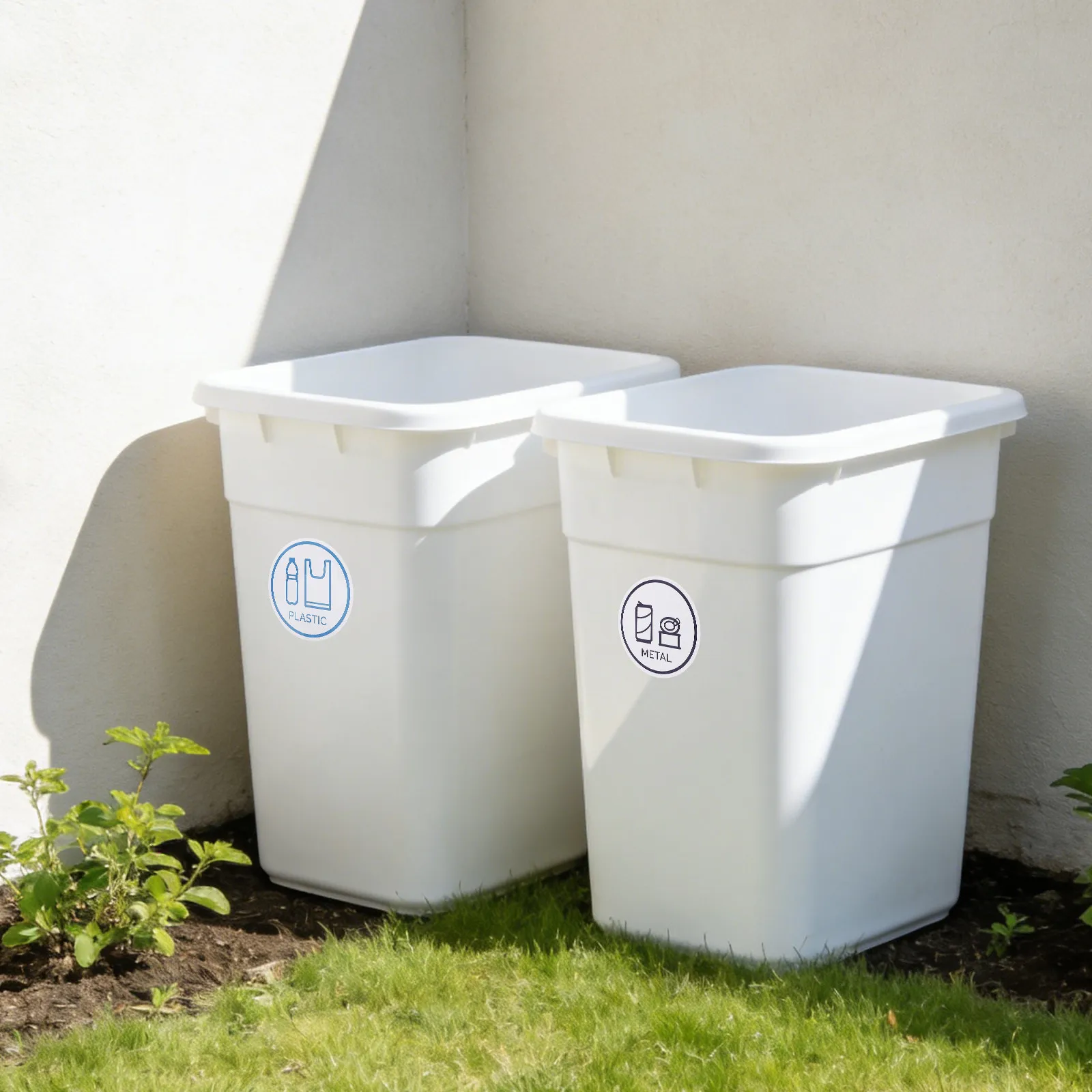 24Pcs Trash Can Recycling Stickers Outdoor Waterproof Oil-Resistant Self-Adhesive Bin Labels for Compost Recycling Landfill