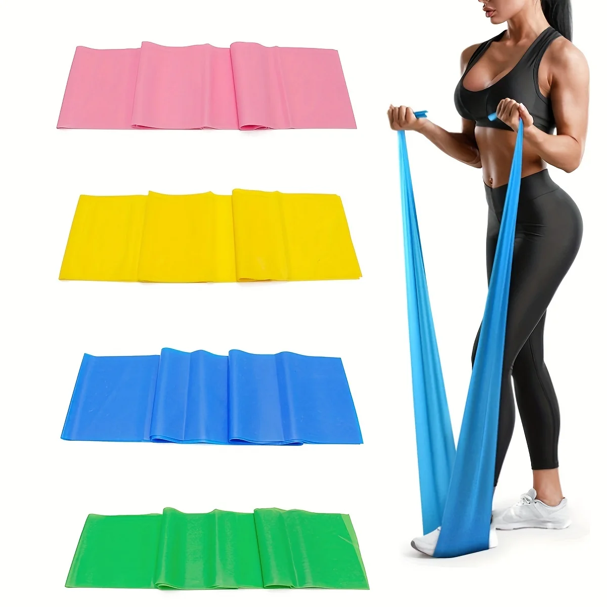 Latex Elastisches Widerstandsband - 1 Stück Workout Pilates Band für Fitness-Übungen in der Gymnastik und zu Hause