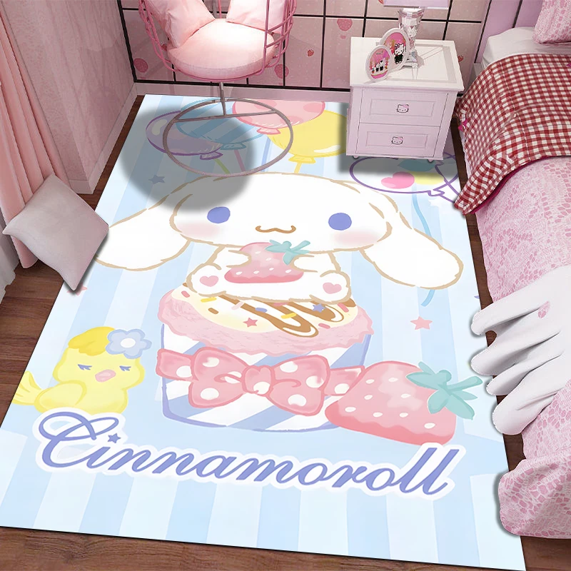 Sanrio Kawaii Cinnamoroll Printing Carpet for Living Room Bedroom Kid\'s Room Home Decor Pink Room Decor Area Rug Non-slip Mat