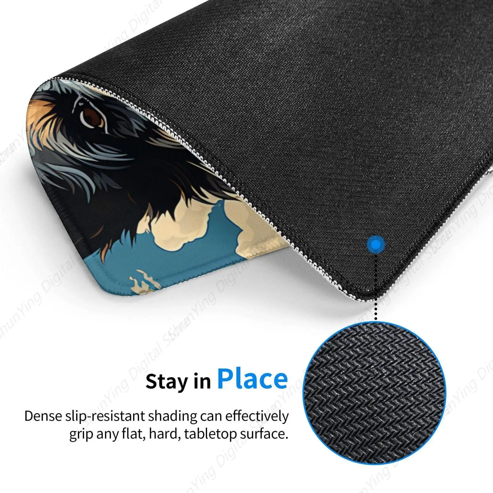 Bantalan karet Anti selip untuk game, Mouse Pad anjing berenang, dekorasi kantor dapat dicuci cocok untuk kerja komputer 7X8.6 inci