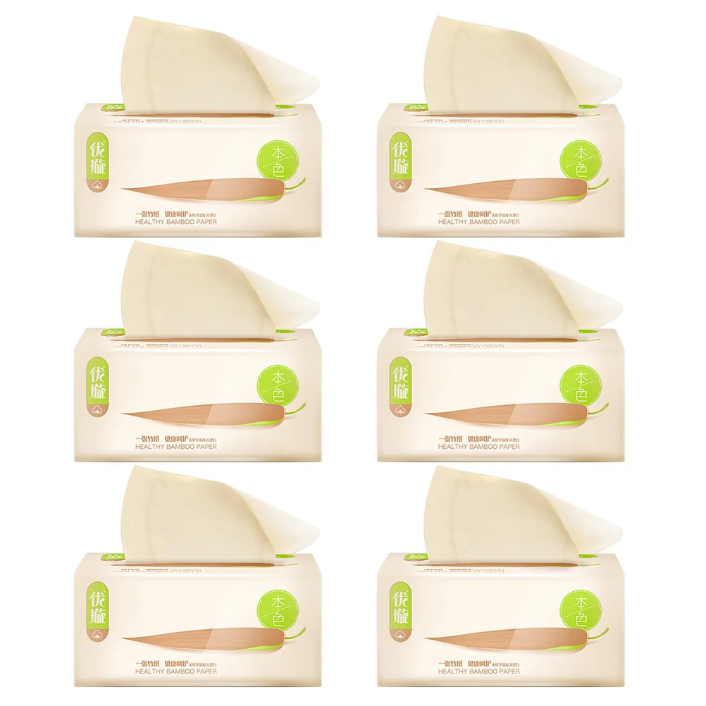 6 عبوات مناديل ورقية لب الخيزران صديقة للبيئة سريعة الامتصاص للمطبخ والحمام والفندق وورق استخلاص المساحات العامة #4
