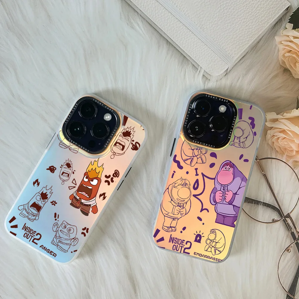 MINISO Cute Inside Out 2 For Huawei MATE 60 70 PRO NOVA PURA ULTRA For Honor 90 80 SE GT 200 IMD Chameleon Laser Phone Case