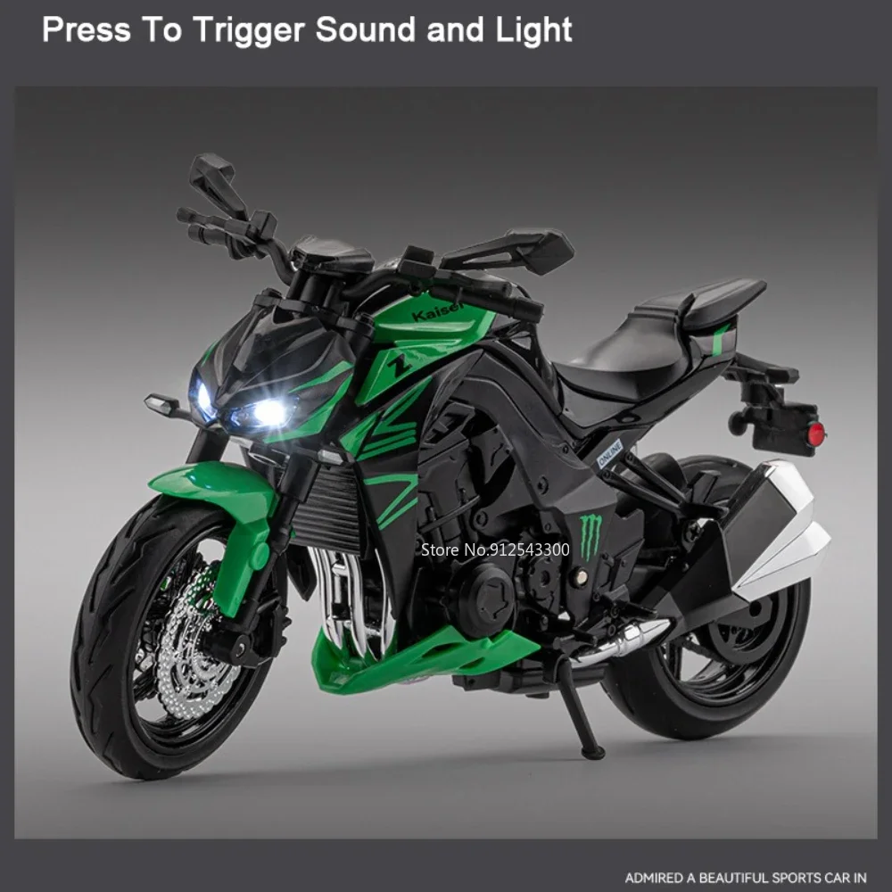 1:12 Scale Z1000 400 Alloy Motorcycle Model Toy Car Pull Back Shock Absorption Simulation Motor Models Children's Gifts Toys