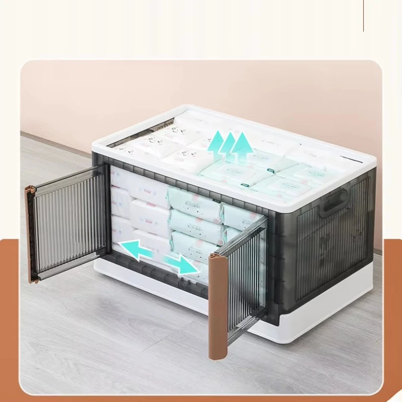 

Foldable Storage Box Plastic Stackable Lid Folding Storage Box