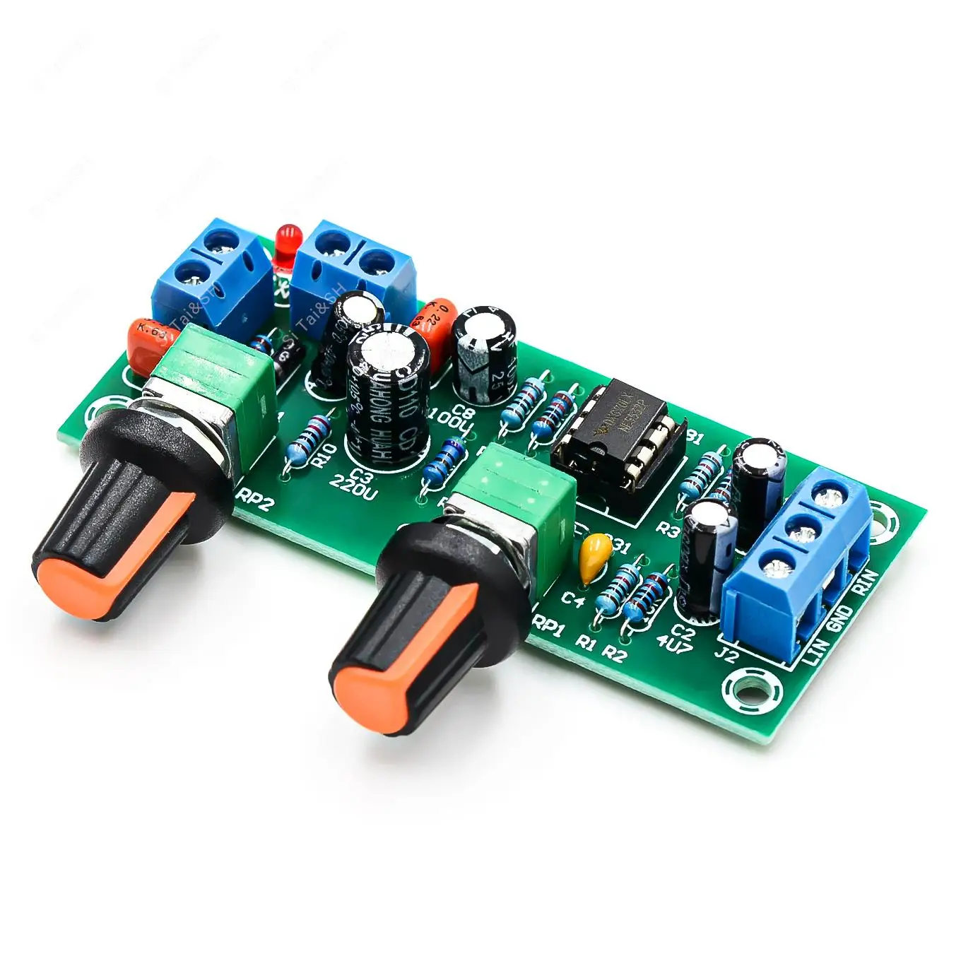 Single power 10-24V overweight subwoofer front stage plate low pass filter board front stage tone board front finished board