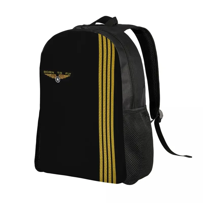 Born To Fly Flight Pilot Backpack for Women Men Water Resistant School College Flying Aviation Aviator Bag Print Bookbags