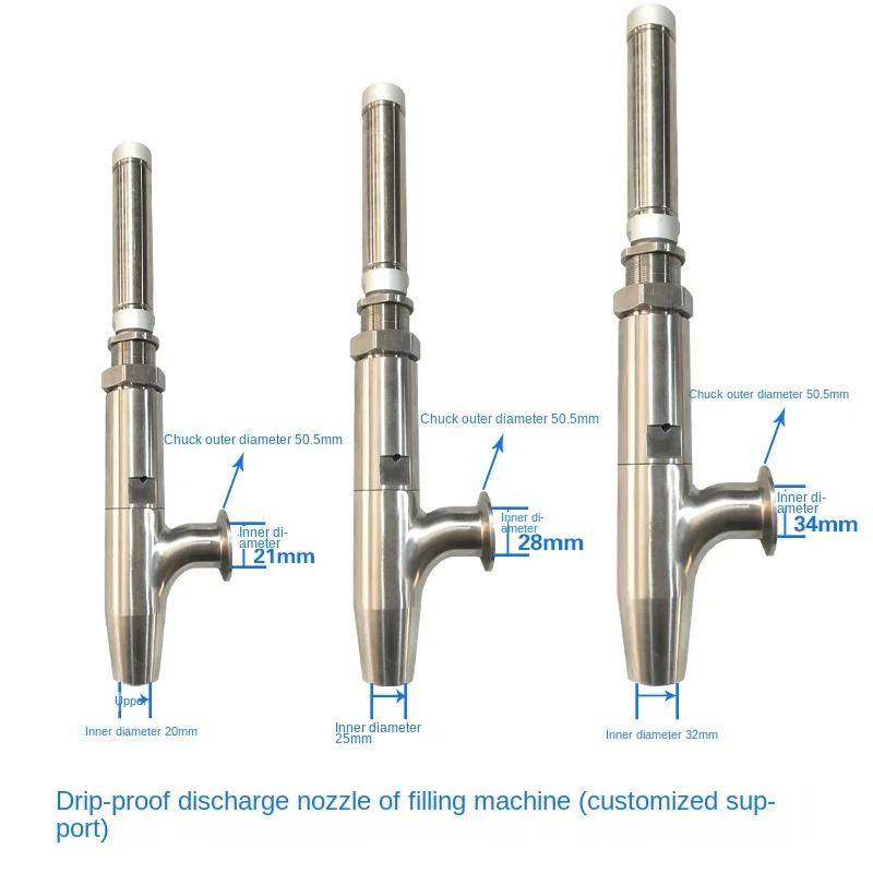 Dysza wyładowcza cieczowego napełniarka do pasty ze stali nierdzewnej, zapobiegająca kapaniu, akcesoria do maszyn do napełniania głowicy