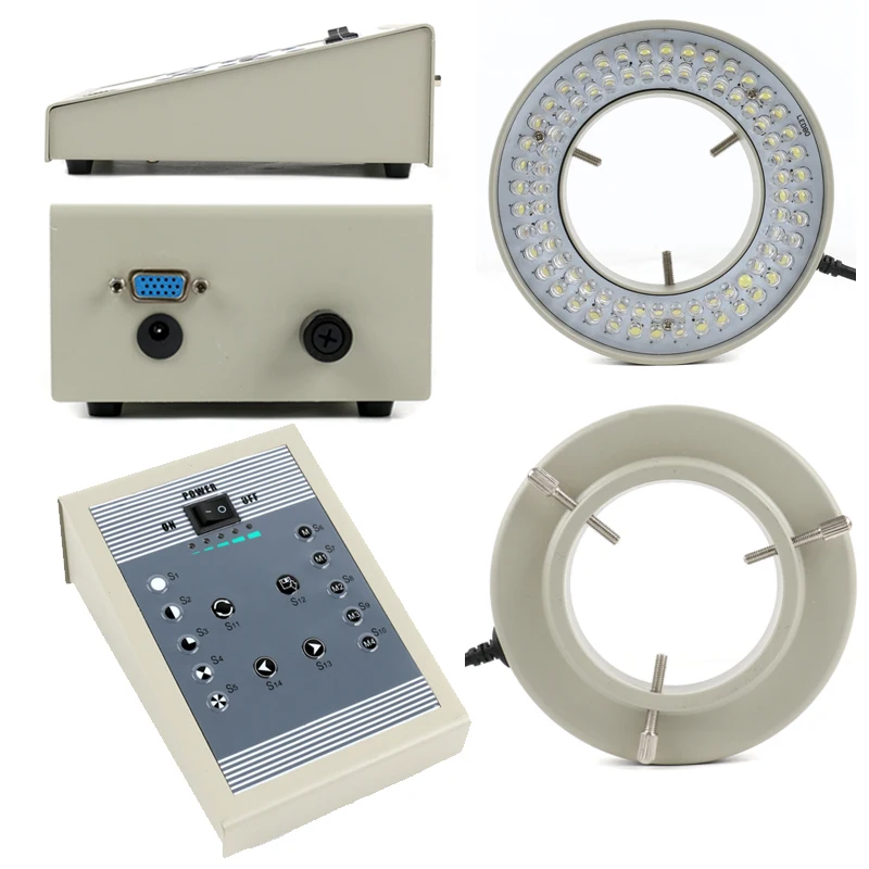 Adjustable 80 LED Ring Light Lamp 8 District 8 Partition Eight Zone Wheel Drive Industrial Optics Microscope Illuminator Source