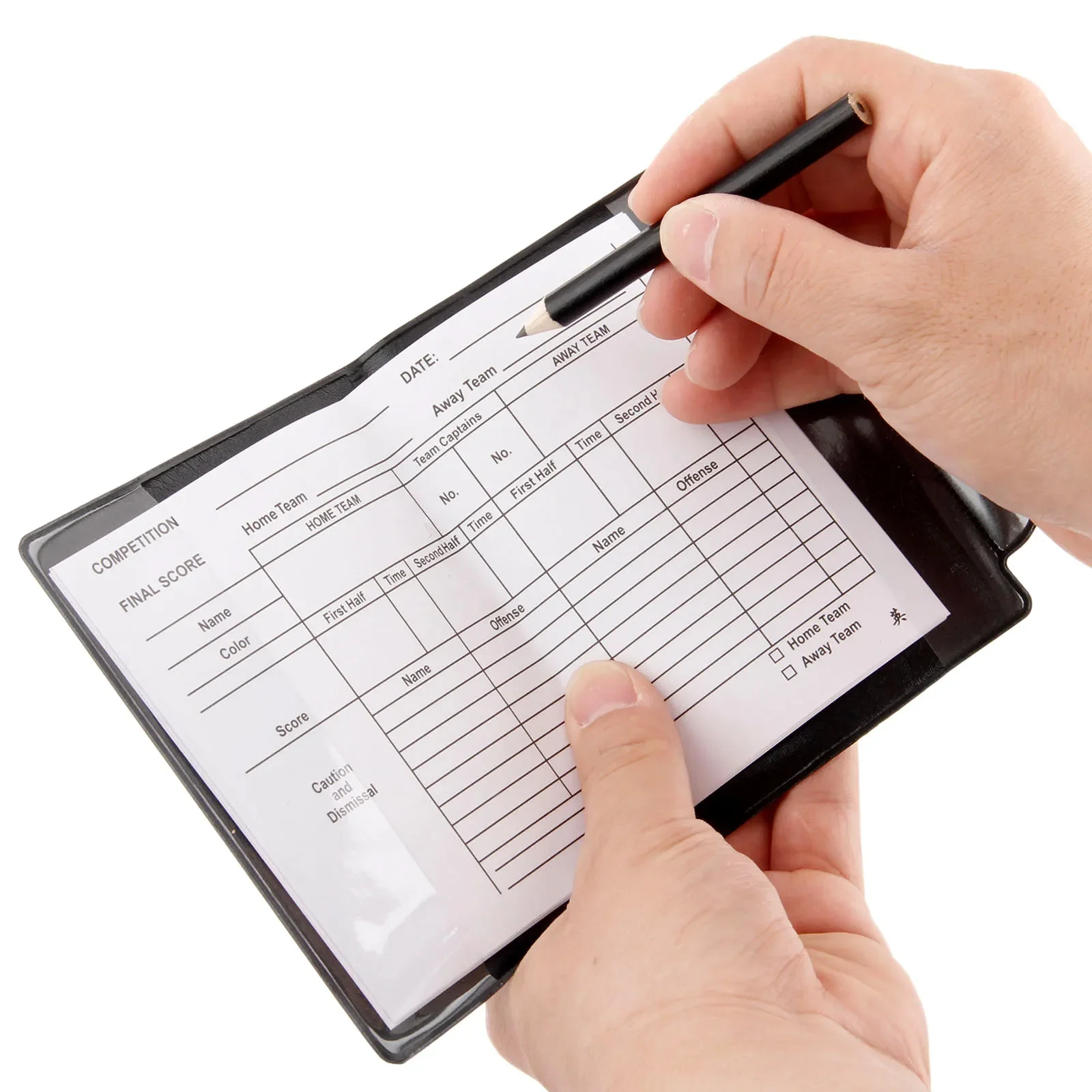 1개 축구 경기 심판 용품 레드 카드/옐로우 카드 심판 게임 용품 홀스터+펜 포함 축구 장비 연필 지갑