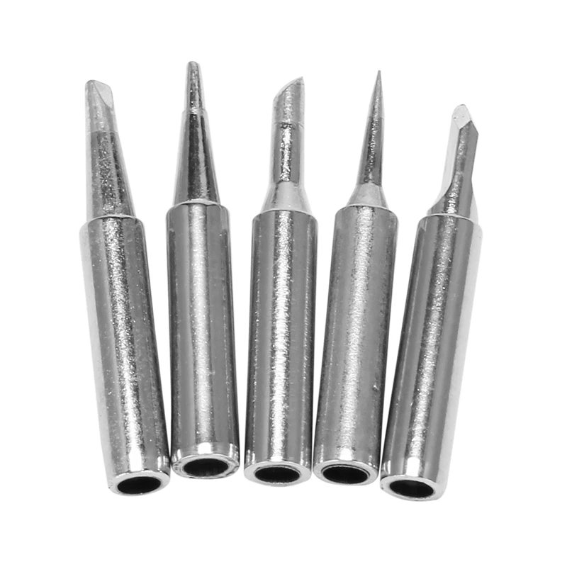 

New 5Pcs Horseshoe Type, General Tip Type, Knife Type Straight Extra-Sharp Soldering Iron Tips For 936 Soldering Station