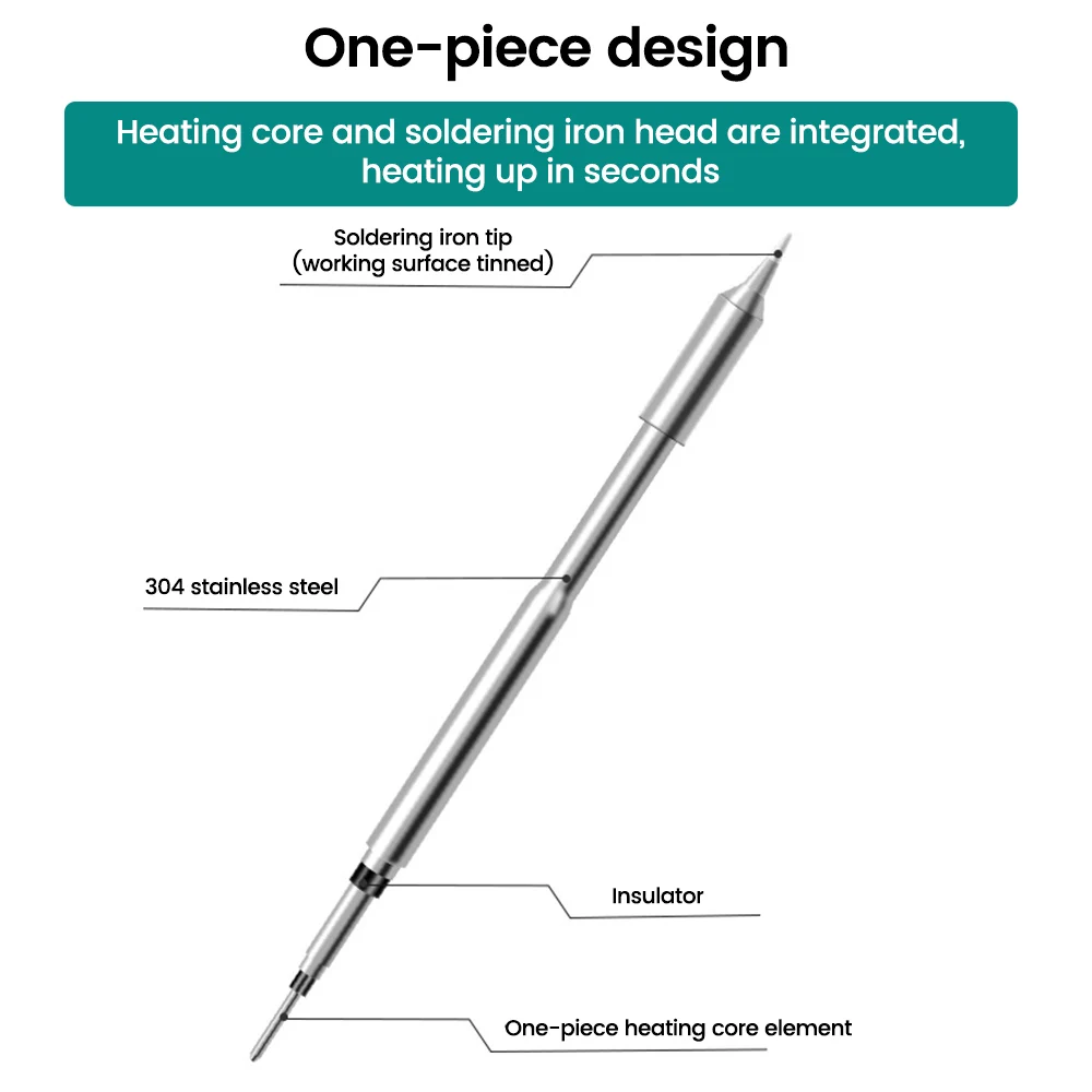 Punte per saldatore C245 Testa di ferro per saldatura Efficiente temperatura di conduzione di calore Compatibile con manopola T245