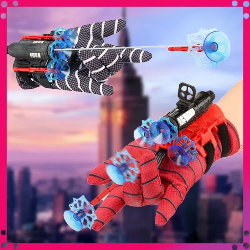 Anime Spiderman Spider Web Glove Launcher Action Figure Anime Characters Children Toys Role Play Wrist Toy Set Figures Hobbies