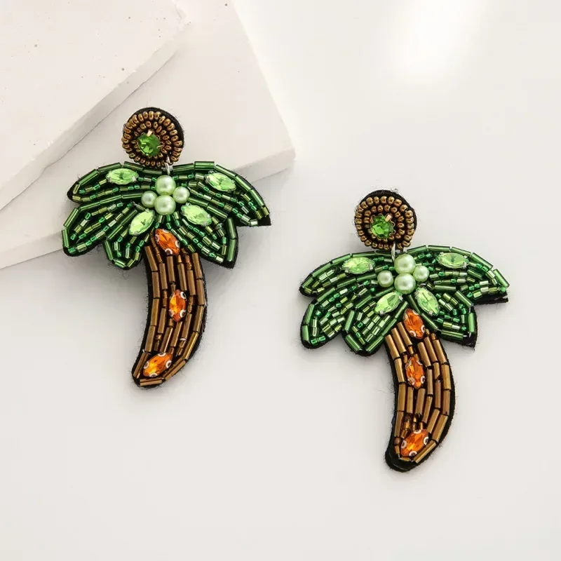 2025 Handmade Bead Earring Originality Flowers Goblet Design Hand Knitting Bohemia Beaded Earrings For Women