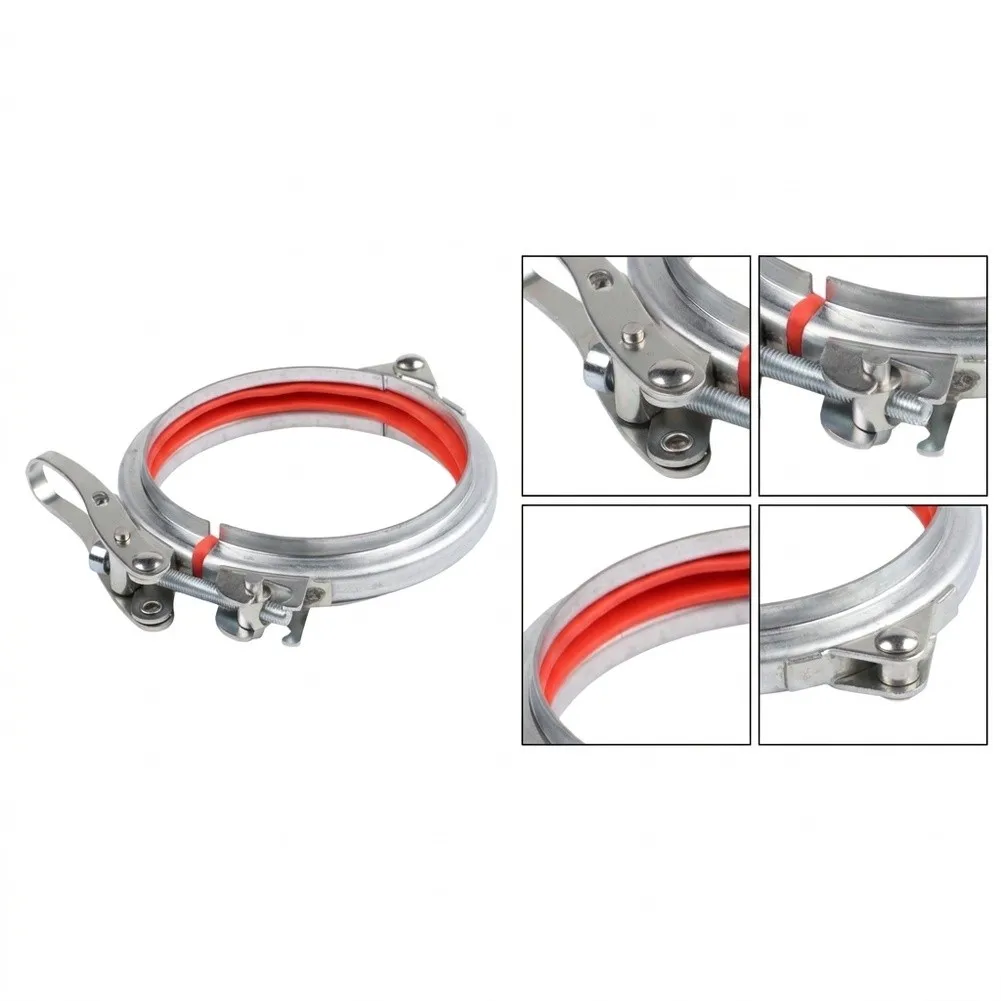 Galvanized Steel Pipe Clamp with Integrated Rubber for liner for Consistent Sealing in Plumbing HVAC and Automotive Environments