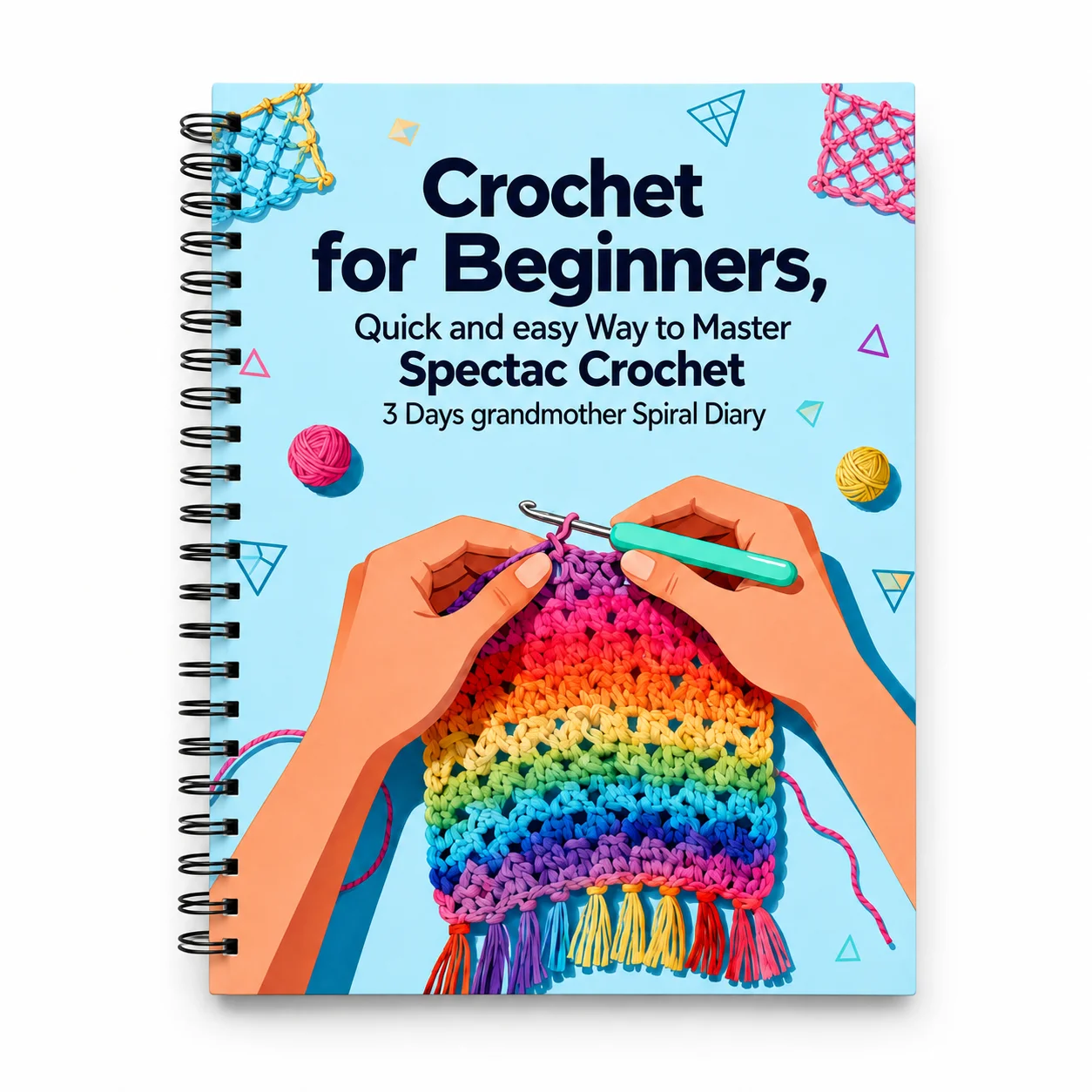 Easy Crochet Patterns Spiral Bound Beginner's Book - DIY Craft Guide with Tutorial Workbook for New Crochet Learners