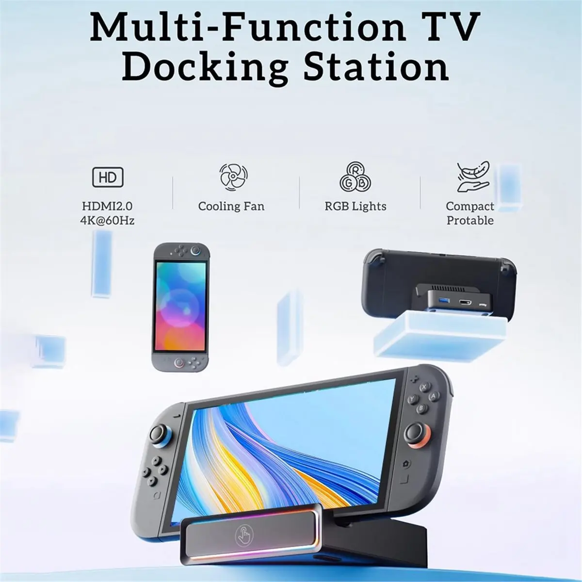 switch-2-ドッキングステーション用-rgb-冷却ファン、4k@60hz-対応、switch-2-ゲームアクセサリー用-usb-30-ポート