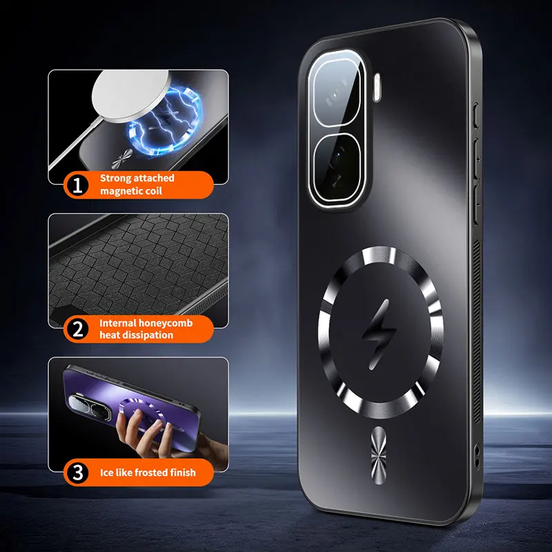 VIVO IQOO Neo 10 Pro ケース 新型 AG マット ライトニング マグネット式 ハードシェルカバー IQOO Neo 10R 耐衝撃バンパー フンダ