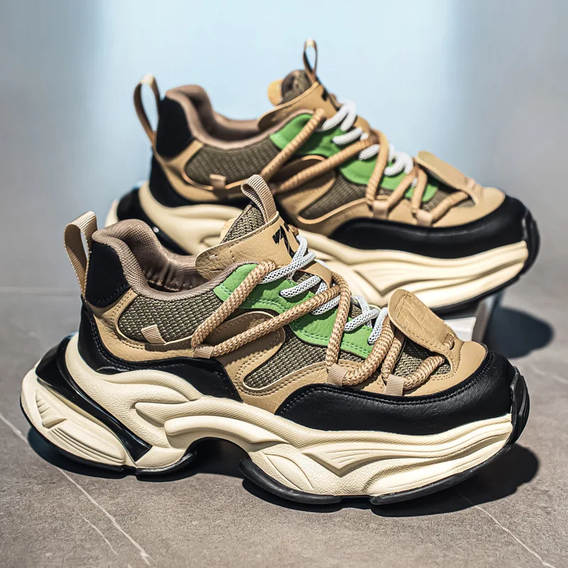 

Vintage Low Top Thick Soled Casual Increase Sports Shoes for Men Autumn Fashion Trend Versatile Comfortable Chunky Sneakers