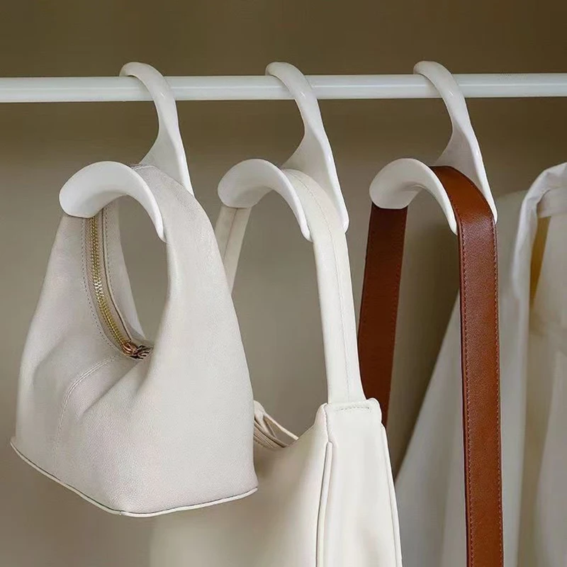 3/5pcs Widen Plastics Hanger Connection Hook Stackable Space Saving Storage Multifunctional Bag And Hat Hanging Rack