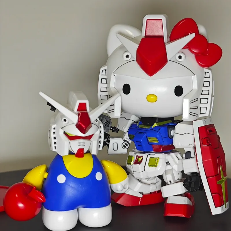 Hello Kitty Ganso RX-78-2SD Mech Assembly Model Kits Action Figures Desktop Decoration Doll Boy Puzzle Toy Gift Collectible