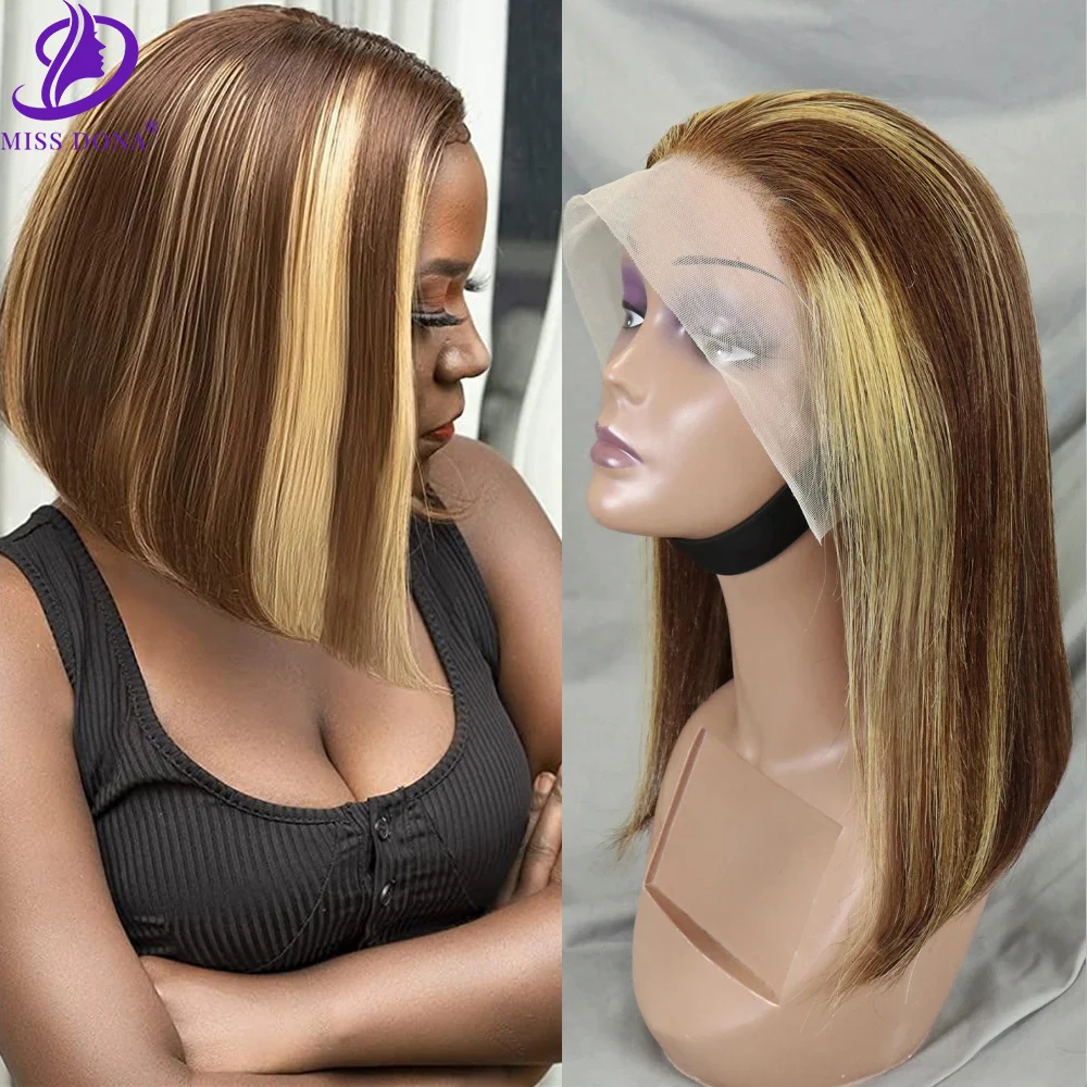 

200% Straight Bob 350 99J Wig 13x4 Lace Front Human Hair Wigs Wig