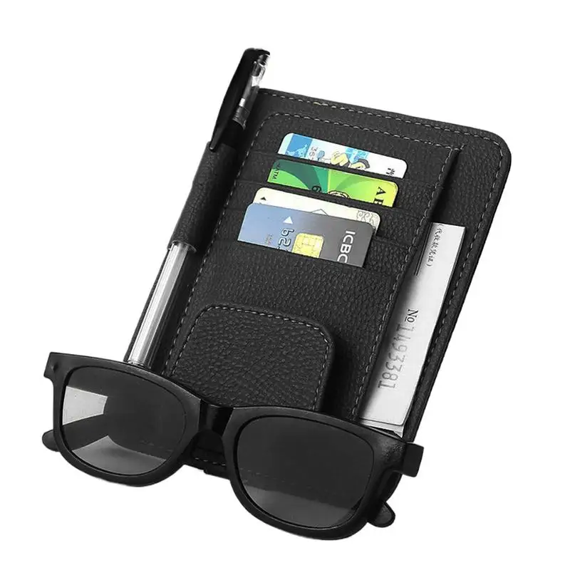 Car Sun Visor Document Holder Auto Clip On Certificate Holder Visor Document Holder With Sunglasses Clip For Vehicle Truck