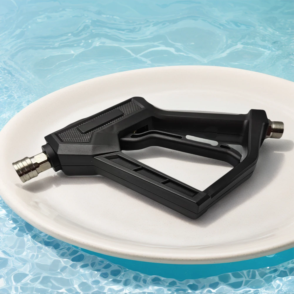Pistola de lavadora de pressão curta com conector rápido de 1/4 de polegada, pistola de pulverização de alta potência, alça de lavadora de pressão para lavagem de carro