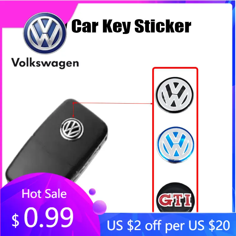 

Для VW Volkswagen Jetta MK5 Golf 14 мм корпус ключа автомобиля логотип эмблема брелок наклейка для Volkswagen VW R-line GTI R Polo Golf Passat Mago