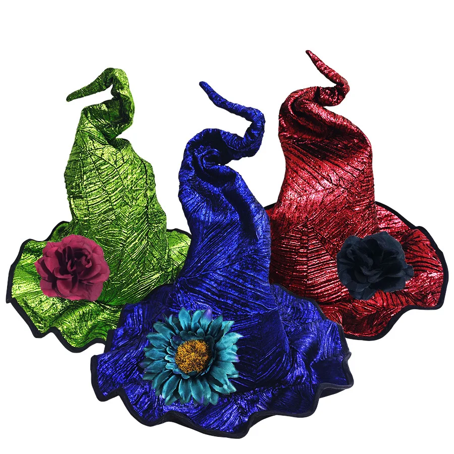 cosplay-witch-hat-masquerade-party-cap-event-decoration-carnival-costume-halloween-folds-twist-flower-headwear-women-men-props