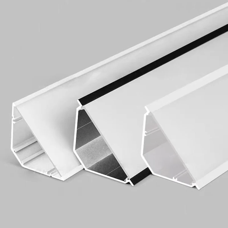 45 Degree V Aluminum Profiles Led Channel Diffuser Ceiling Top Corner Decoration Line Lamp Bar Home Room Atmosphere Lighting