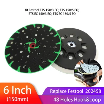6 inç (150 mm) 48 Delikli Tozsuz Sert Yedekleme Zımpara Pedi Festool Zımpara Makinesi için 6