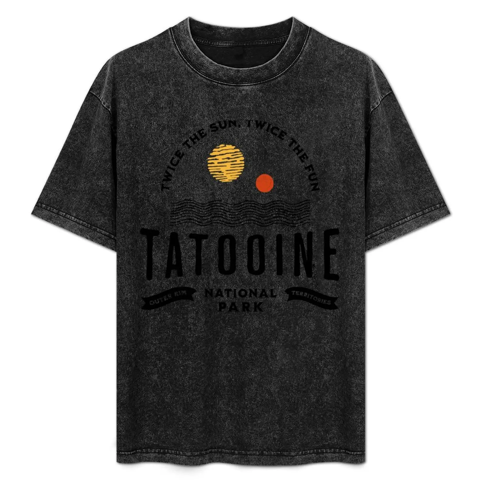

Tatooine National Park - Twice the Fun, Twice the Fun! T-Shirt Basic Casual Wear Short Sleeve Top