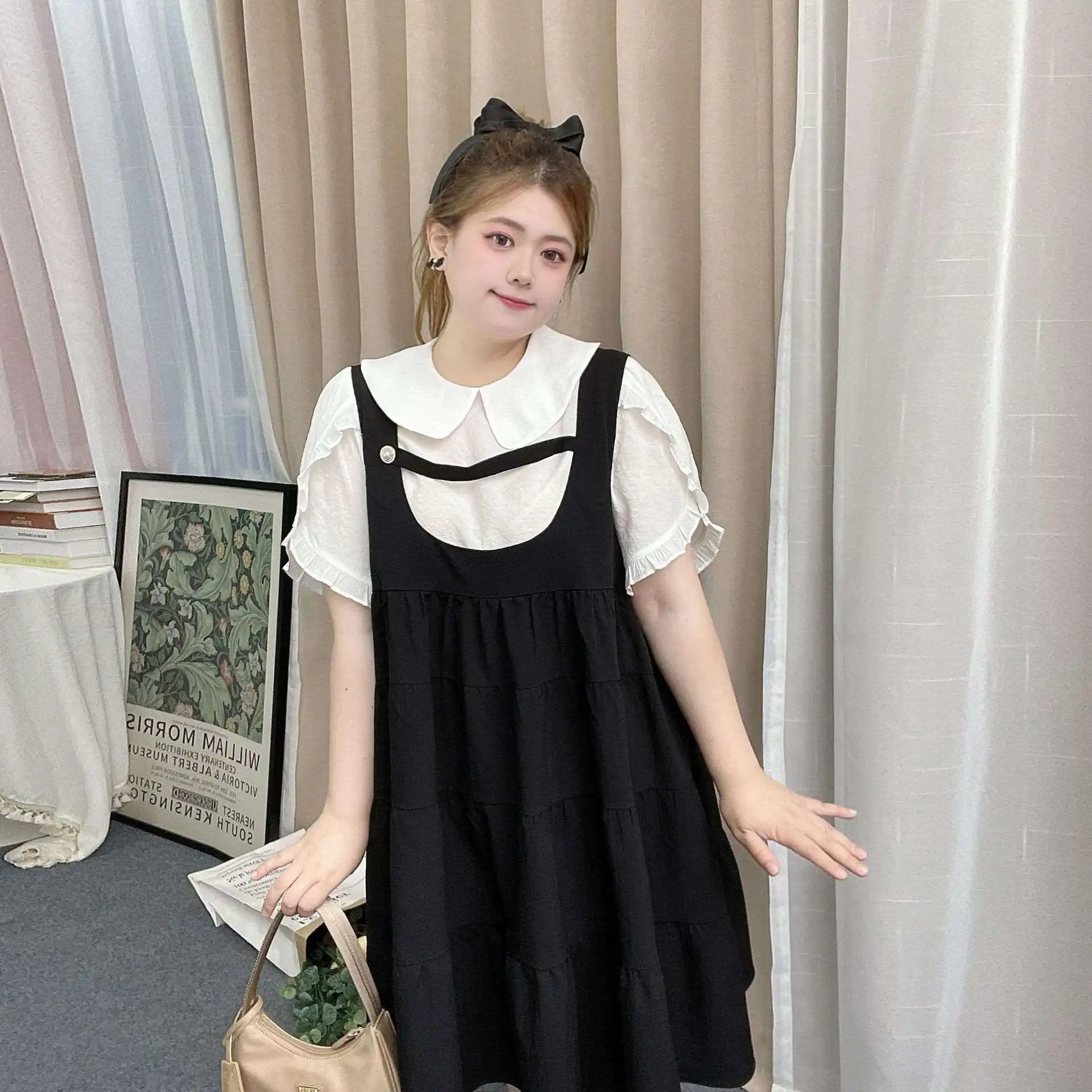 

Large Size Women's Cute Doll irt College Wind Faion Set U Brand Other Spring ting Number NX069T