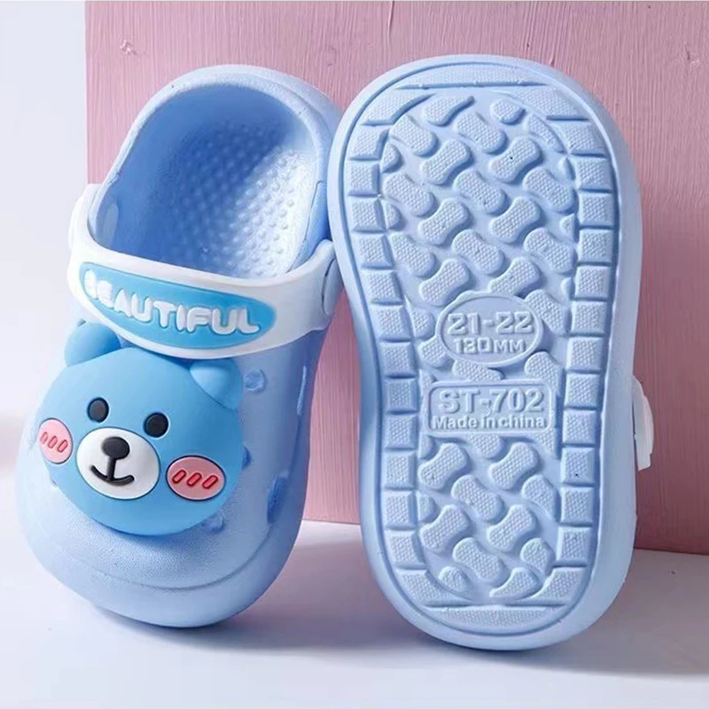 Summer Children Slippers Girls Anti Slip Soft Sole Hole Shoes Multi Colored Boy Cartoon Sandals Breathable Beach Shoes