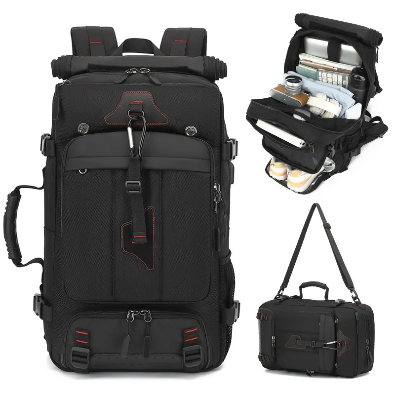 حقيبة ظهر للسفر للرجال، حقيبة ظهر كاجوال للرجال للسفر، حقيبة ظهر كبيرة للسفر، 70 لترًا، سعة كبيرة جدًا