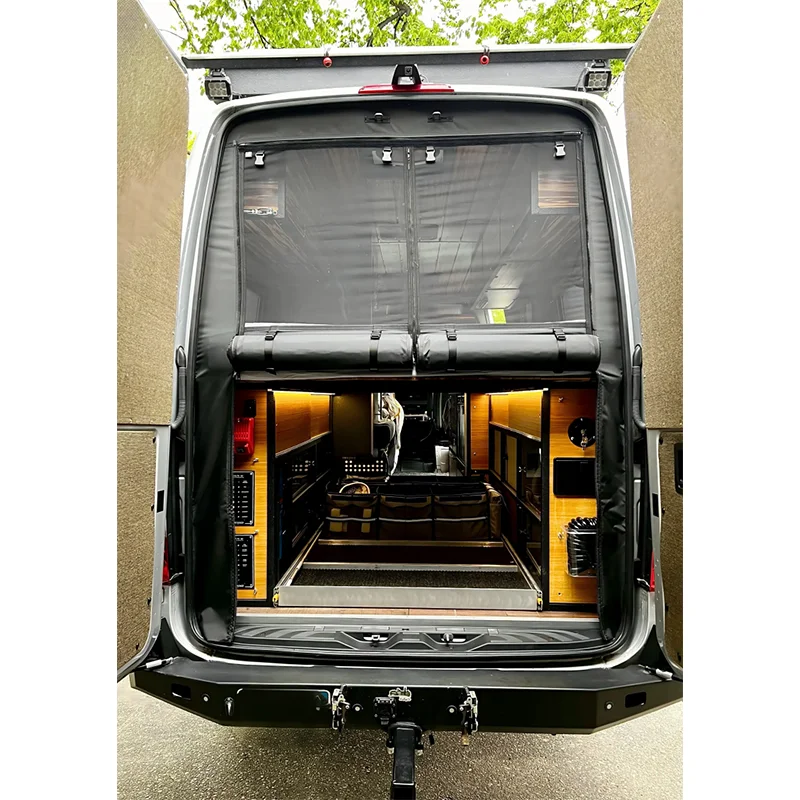 Rear Barn Door Thermal Insect Mosquito Screen For Mercedes Sprinter 2007-2025 High Roof RV Camper Van Privacy Mosquito Screen