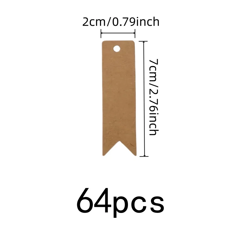 Pre-Punched Hanging Hole Writable Gift Tags 64 pcs, perfect for Baking Package Tags, Lightweight Paper Card
