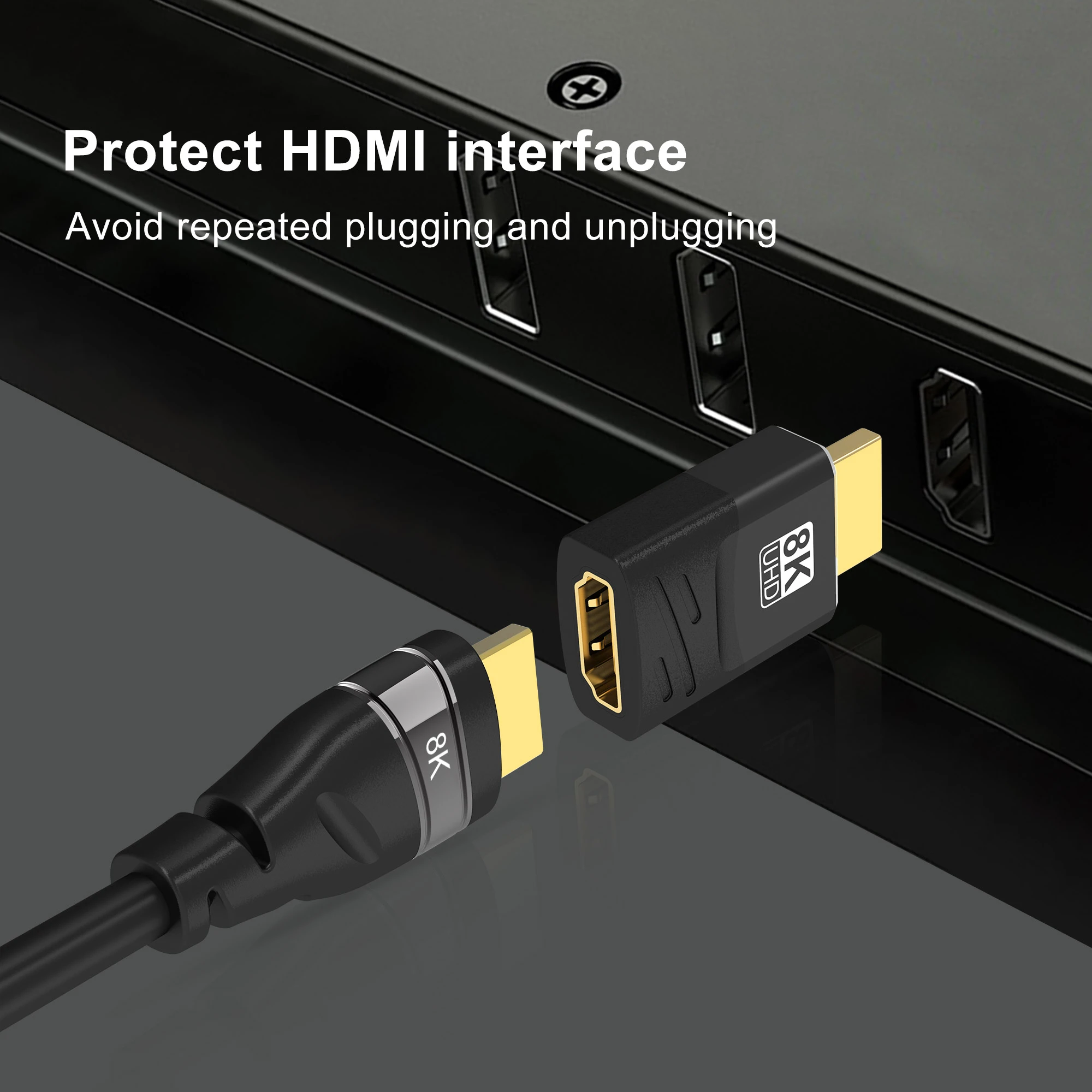 HDMI-Adapter 2.1 Stecker auf Buchse Extender kompatibel 8K 60Hz 4K 120Hz 48Gbps HDR Video für Sony PS5 Laptop HD TV Projetor Adapter – Detail 11