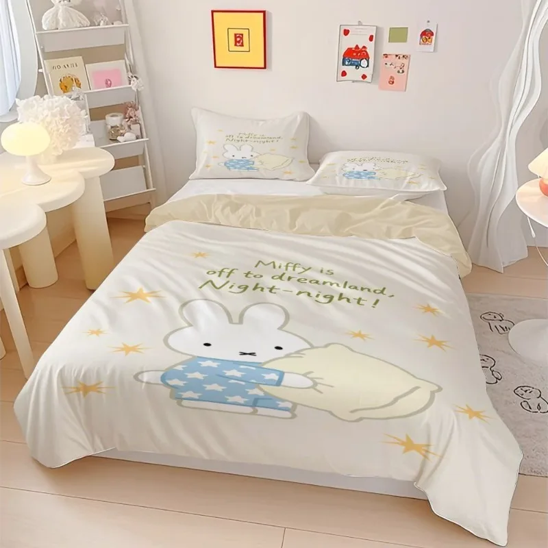 Miffy Sommer-Kühldecke mit Hoher Farbwiedergabe, Cartoon-Digitaldruck, Weiche Maschinenwaschbare Klimaanlagen-Decke für Zuhause und Schlafzimmer – Detail 4
